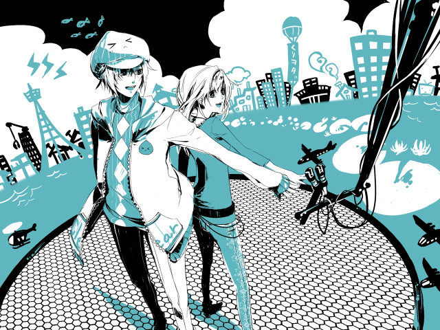 City skyline people fishnets fullmoon free wallpaper - medium preview image