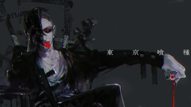 Bloody woman sitting chair knife free wallpaper - medium preview image