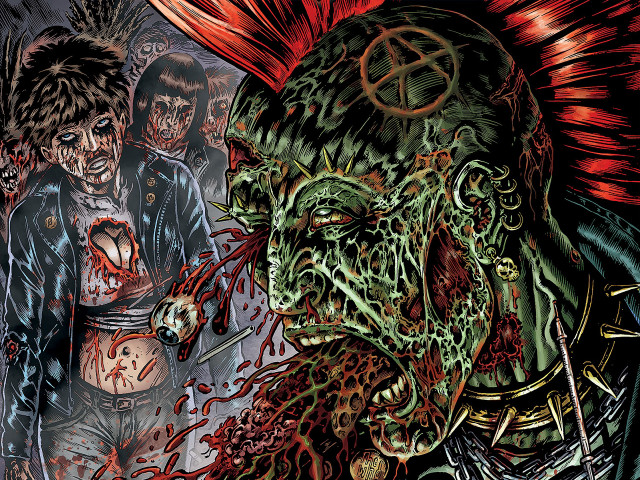 Zombie man knife woman knife free wallpaper - medium preview image