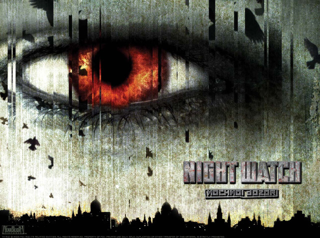 Red eye city birds silhouette free wallpaper - medium preview image