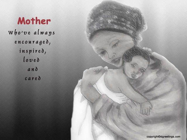 Woman child drawing quote holding free wallpaper - medium preview image