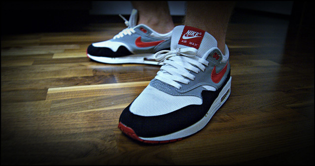 Person wooden floor sneakers red free wallpaper - medium preview image