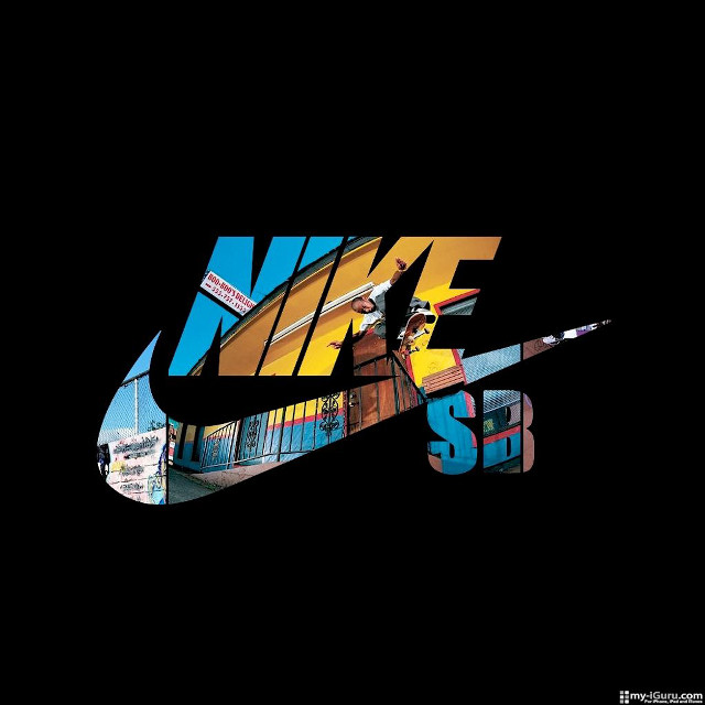 Nike logo dark background blue free wallpaper - medium preview image