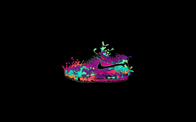 Colorful nike shoe black background free wallpaper - medium preview image