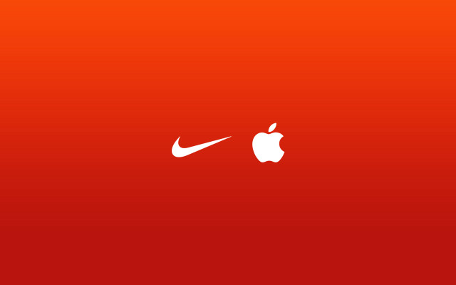 Red apple nike logo white free wallpaper - medium preview image