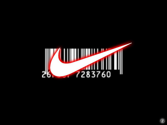 Barcode red nike logo dark free wallpaper - medium preview image