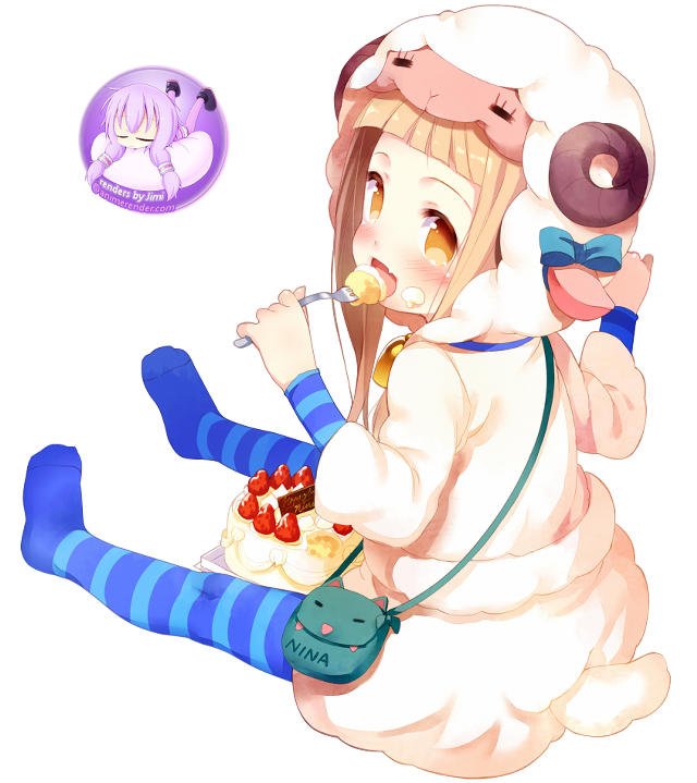 Girl eating cake sitting floor free wallpaper - medium preview image