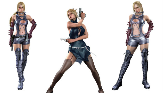 Woman costume gun holding action free wallpaper - medium preview image