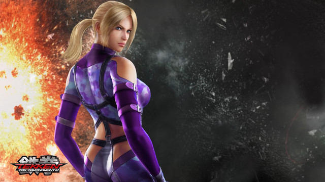 Woman purple outfit fireball black free wallpaper - medium preview image