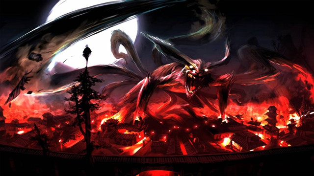 Demonic dragon flying city night free wallpaper - medium preview image