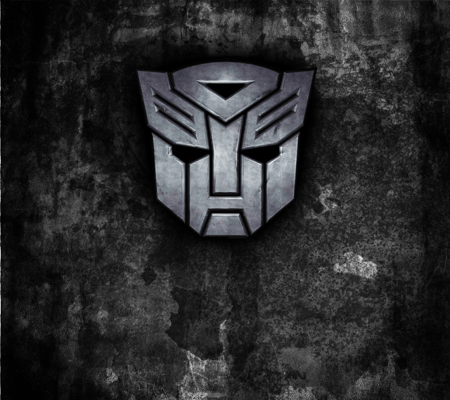 Black white robot logo grungy free wallpaper - medium preview image