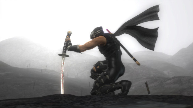 Man black outfit sword flag free wallpaper - medium preview image