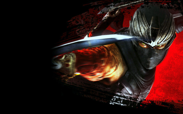 Man sword red background black free wallpaper - medium preview image