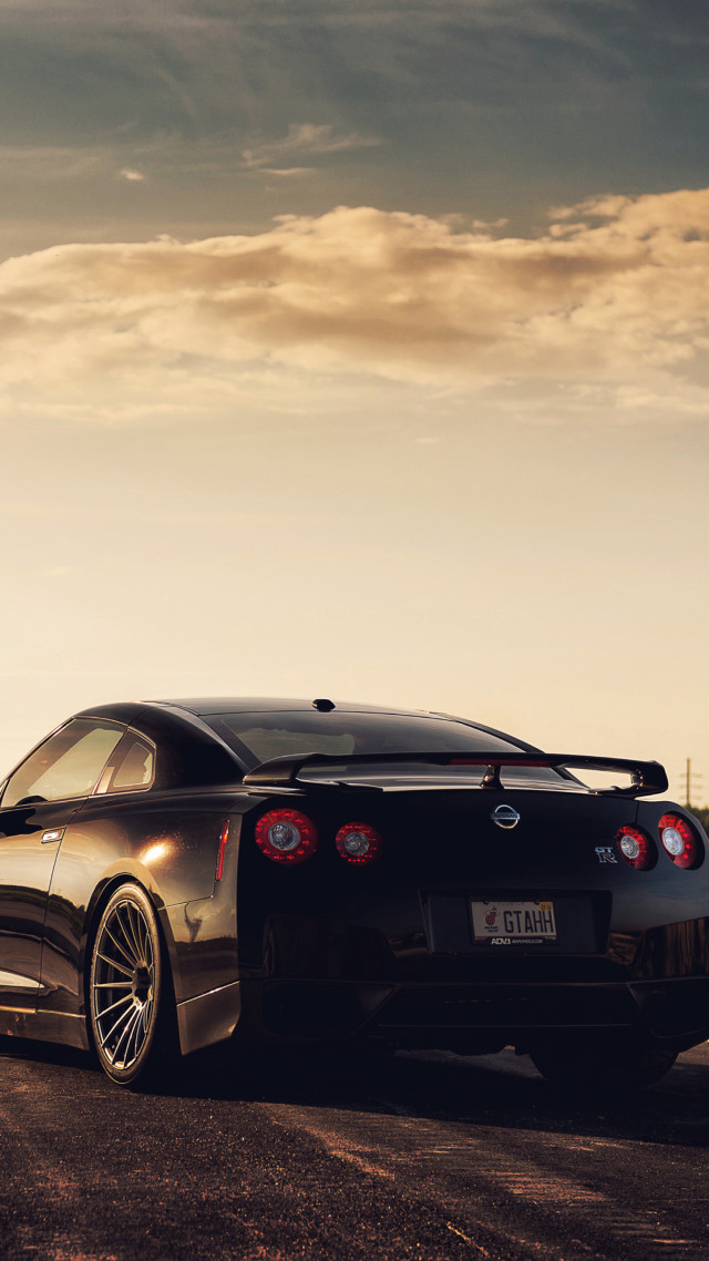 Black sports car sunset dawn free wallpaper - medium preview image