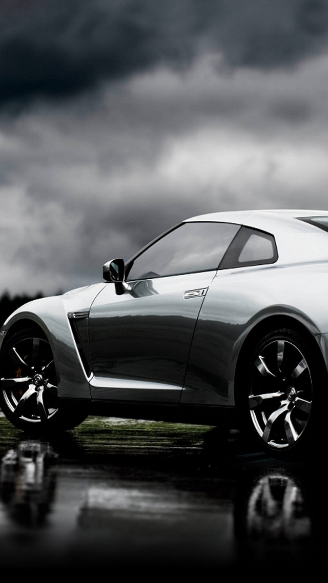 Car parked wet road cloudy free wallpaper - medium preview image