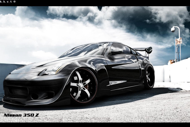 Black sports car cloudy sky #12 free wallpaper - medium preview image