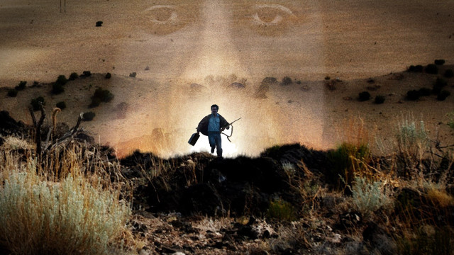 Man hill backpack gun face free wallpaper - medium preview image