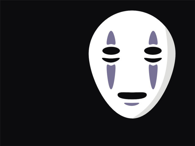 White mask eyes nose black free wallpaper - medium preview image
