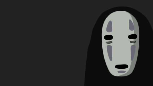 Ghost mask girl vector illustration free wallpaper - medium preview image