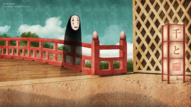 Spirited mask bridge japanese kimono free wallpaper - medium preview image