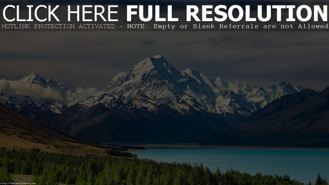 Mountain lake trees dark sky free wallpaper - medium preview image