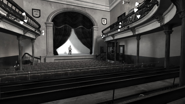 Man auditorium stage railings seats free wallpaper - medium preview image