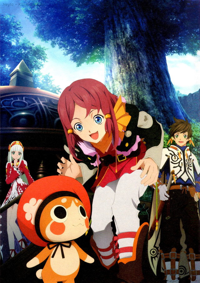 Anime characters tree bench stuffed free wallpaper - medium preview image
