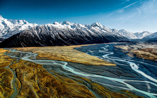 River valley mountains snow covered free wallpaper - medium preview image
