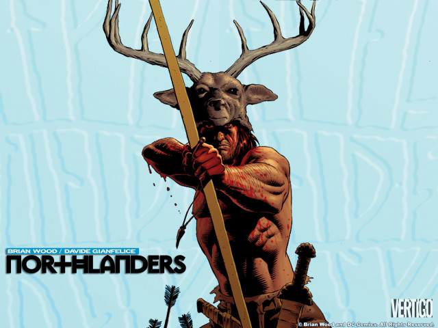 Horned man sword deer head free wallpaper - medium preview image