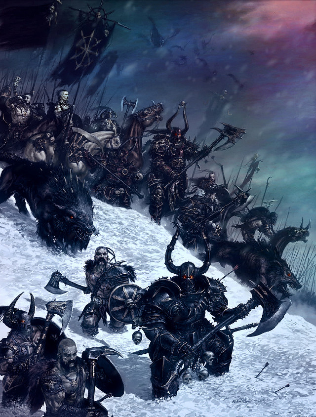 Horses snow forest demon creature free wallpaper - medium preview image