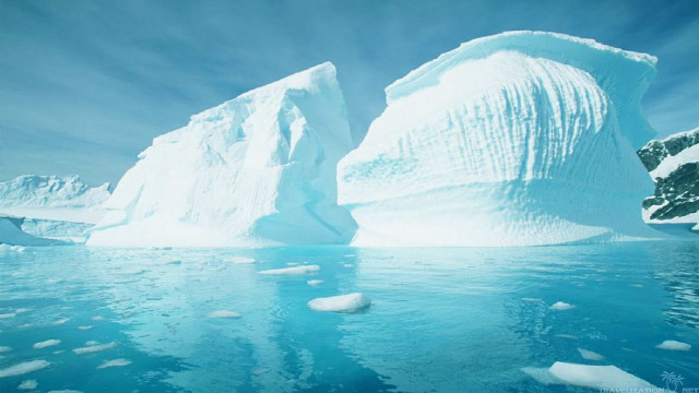 Iceberg ocean blue sky ice free wallpaper - medium preview image