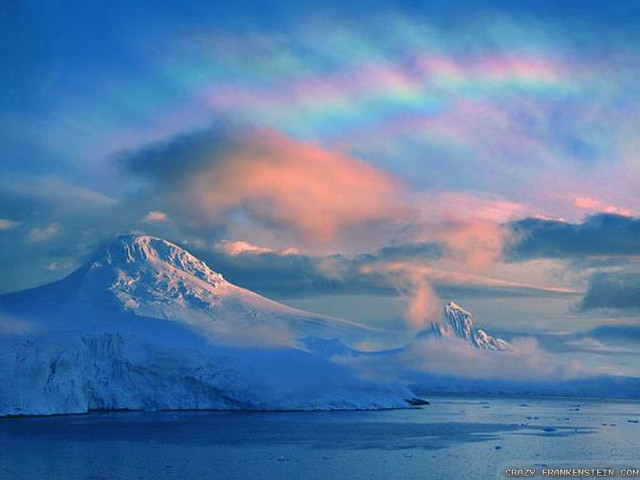 Rainbow mountain ocean ice snow free wallpaper - medium preview image