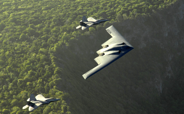 Planes flying sky forest mountain #2 free wallpaper - medium preview image