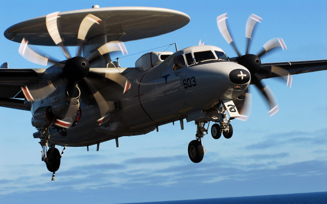Propeller plane ocean clear day #2 free wallpaper - medium preview image