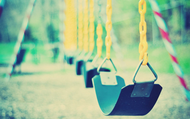 Swings park trees blue sky free wallpaper - medium preview image