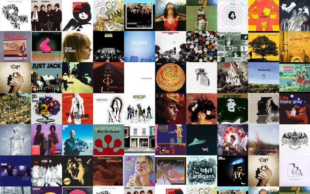 People music bands collage colorful free wallpaper - medium preview image