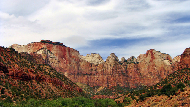 Mountain range train tracks cloudy free wallpaper - medium preview image