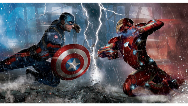 Superheroes fighting rain lightning man free wallpaper - medium preview image