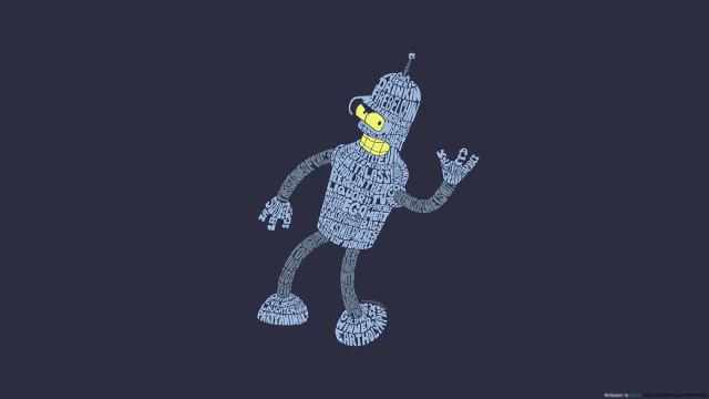 Robot yellow face black background free wallpaper - medium preview image