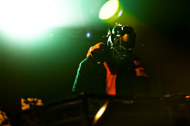 Man dark room green light free wallpaper - medium preview image