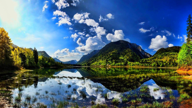 Lake mountains trees cloudy sky #13 free wallpaper - medium preview image