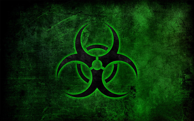 Green biohazard sign dark background free wallpaper - medium preview image