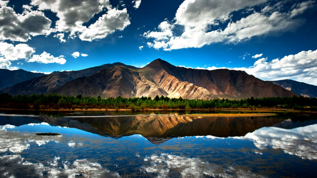 Mountain range lake clouds sky #4 free wallpaper - medium preview image