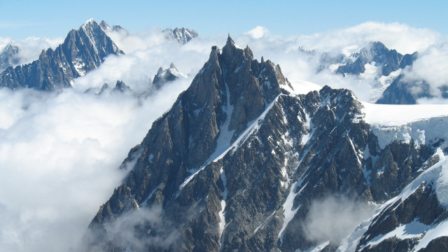 Mountain range snow clouds plane free wallpaper - medium preview image