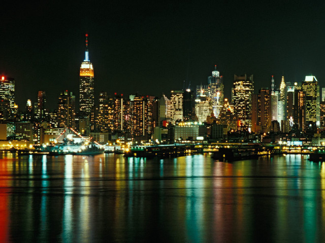 City skyline night bridge lights #5 free wallpaper - medium preview image