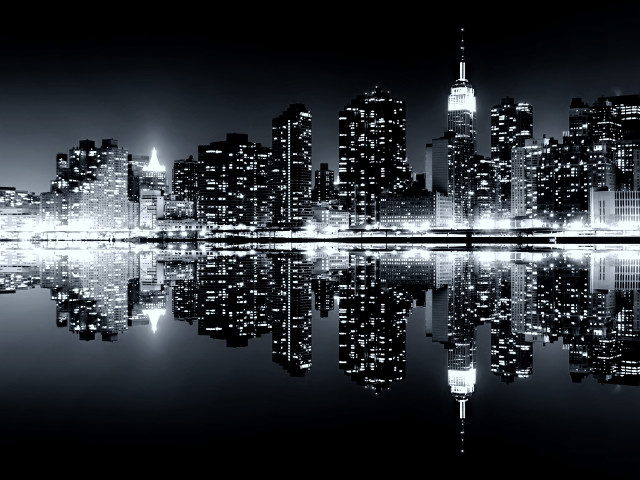 City skyline reflection water night #8 free wallpaper - medium preview image
