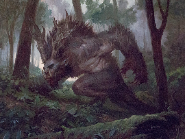 Creature woods trees man painting free wallpaper - medium preview image