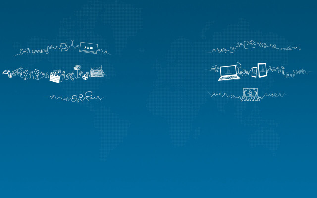 Blue background world map laptop free wallpaper - medium preview image