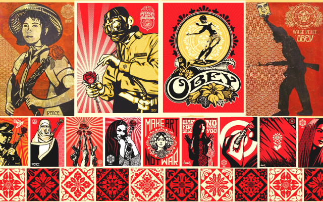 Posters people symbols red yellow free wallpaper - medium preview image