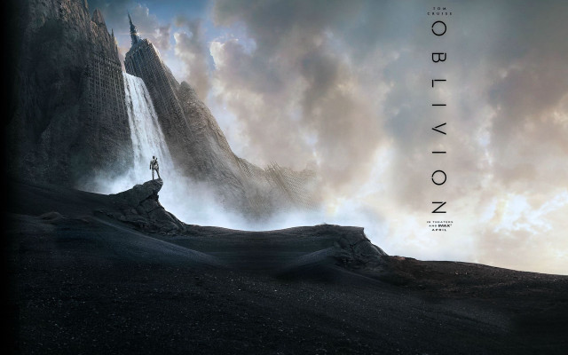 Man mountain waterfall sky background free wallpaper - medium preview image